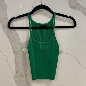 Lulus Good Times Ahead Green Ribbed Sweater Knit Cami Tank - Size S
